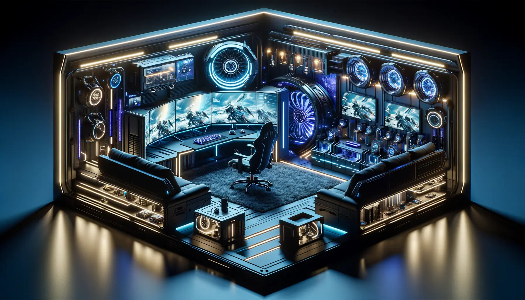 Gaming-Guides 2026 modernes Gaming-Setup mit ergonomischer Beleuchtung und optimaler Raumgestaltung