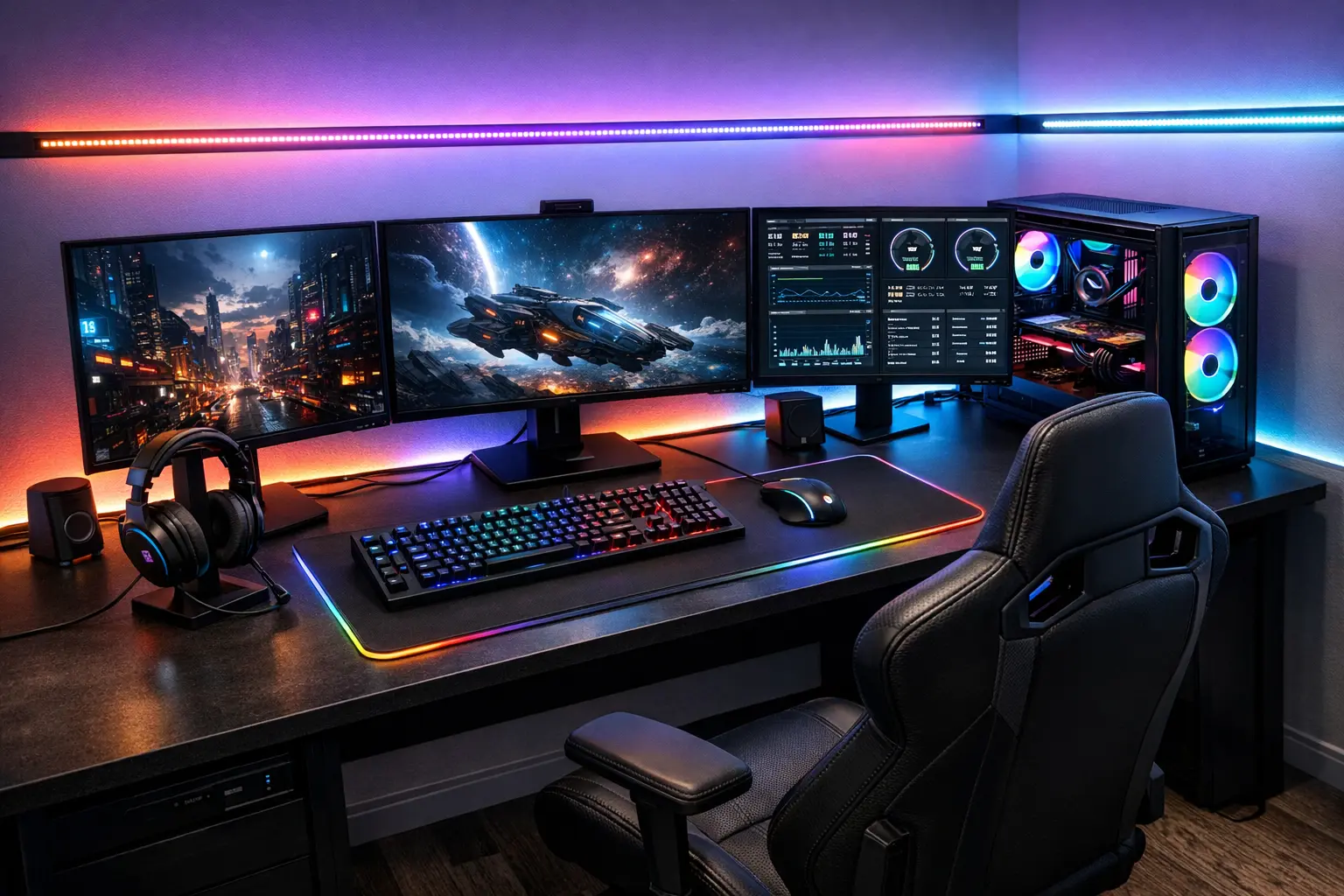Gaming-Tipps Setup mit Monitor, Maus und Tastatur für optimale Performance