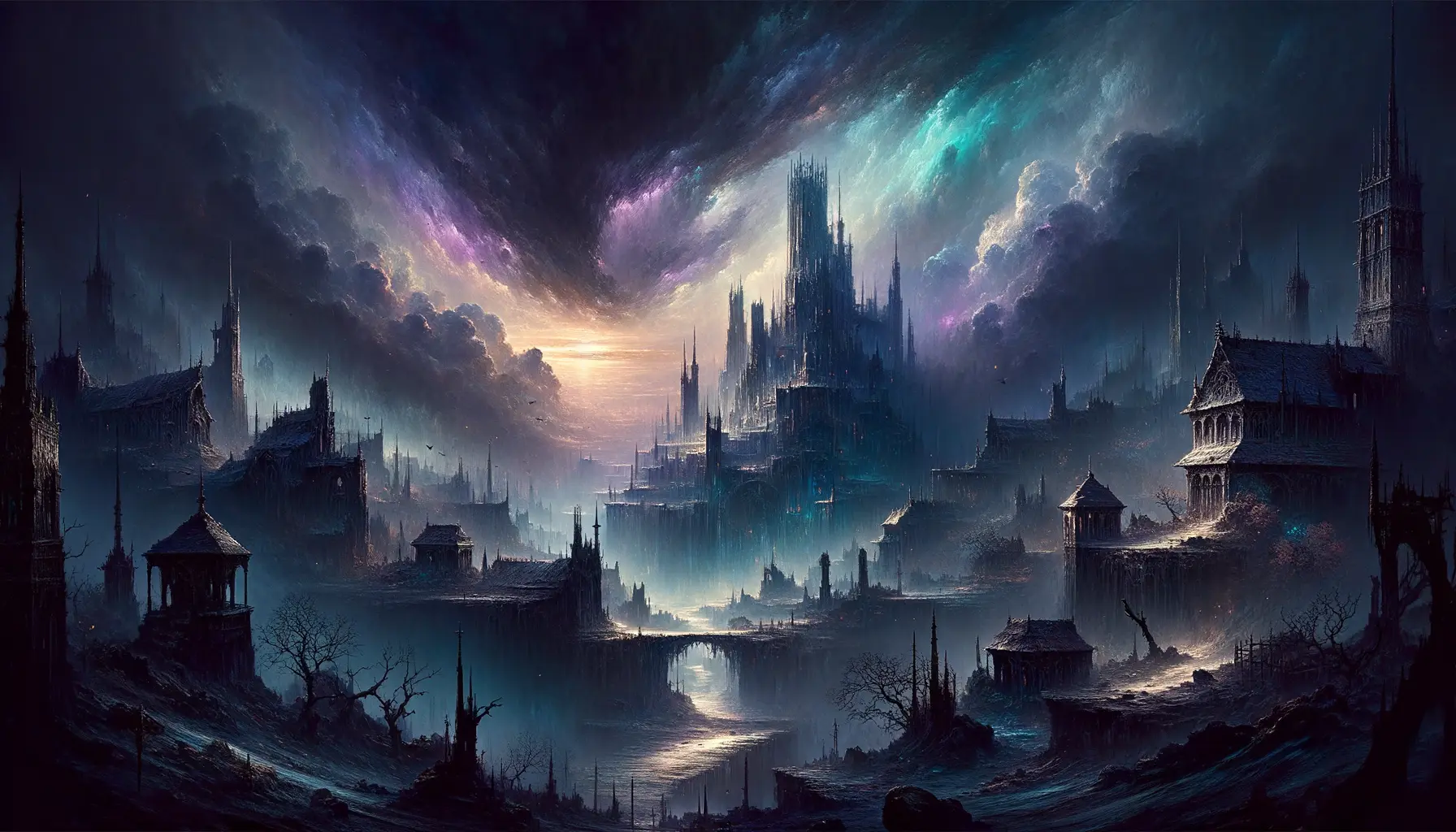 Soulslike-Spiele düstere Landschaft mit mystischer Atmosphäre