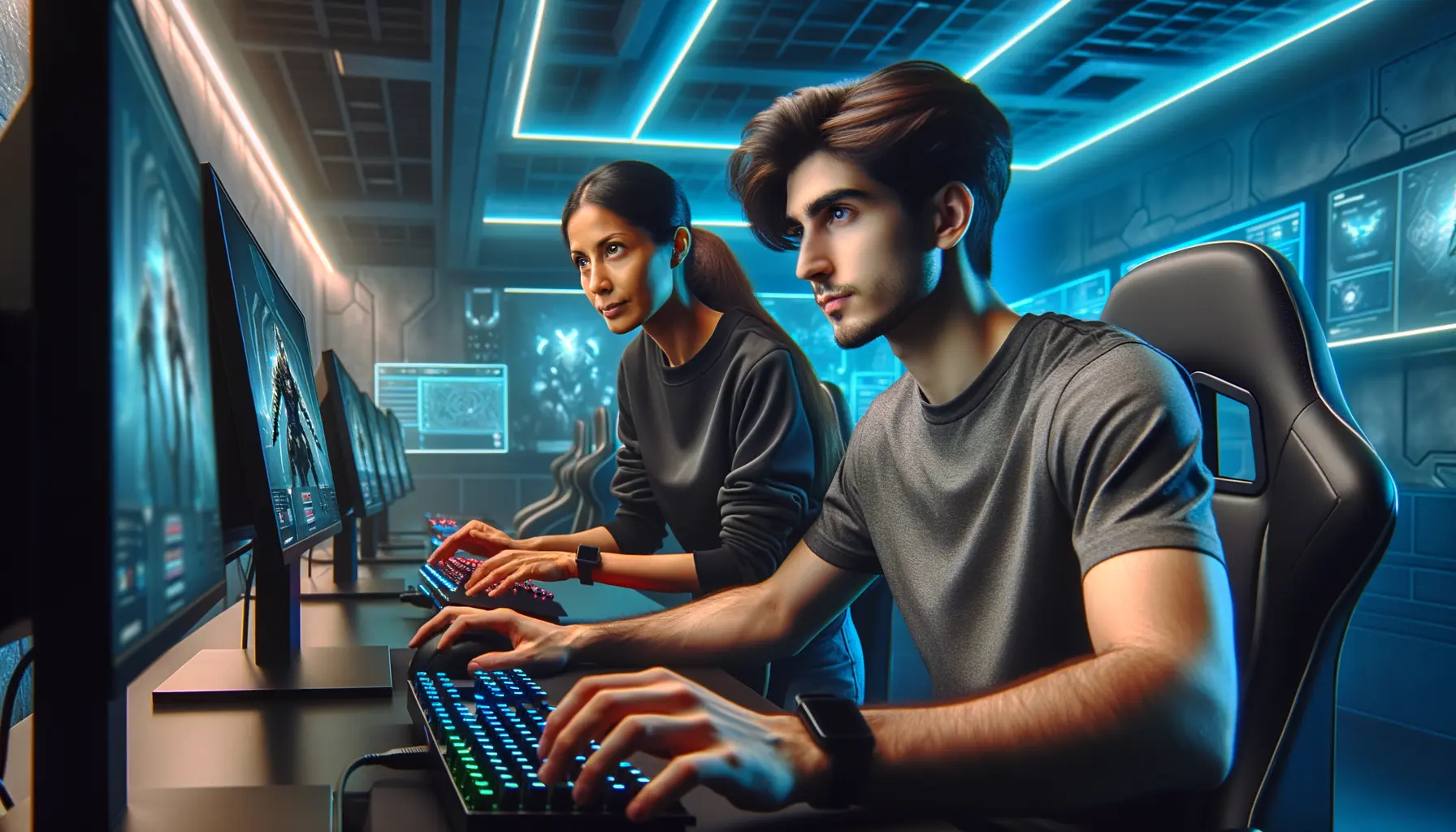 E-Sports Spieler konzentriert beim Training und Coaching 2026